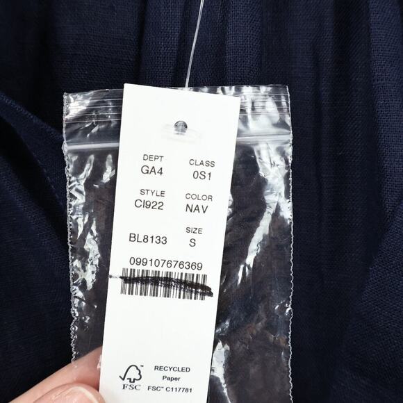 J.Crew Cabana Mini Dress Linen Navy Blue Size Small NWT - Picture 5 of 9